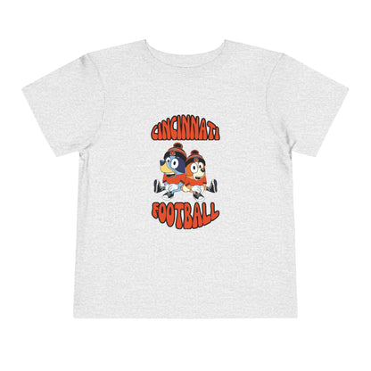 Toddler Bluey & Bingo Design Cincinnati Bengals Football - Inspired T-Shirt