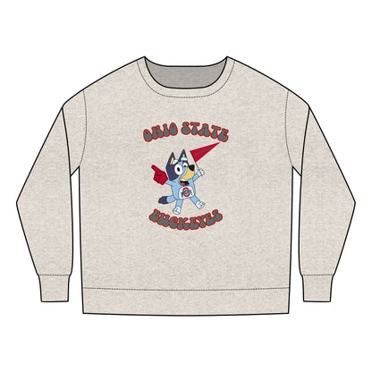 Toddler Bluey Ohio State Football  Crewneck Sweatshirt