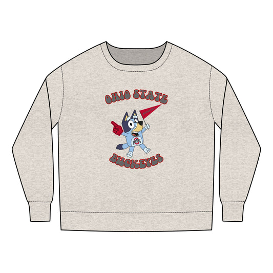 Toddler Bluey Ohio State Football  Crewneck Sweatshirt