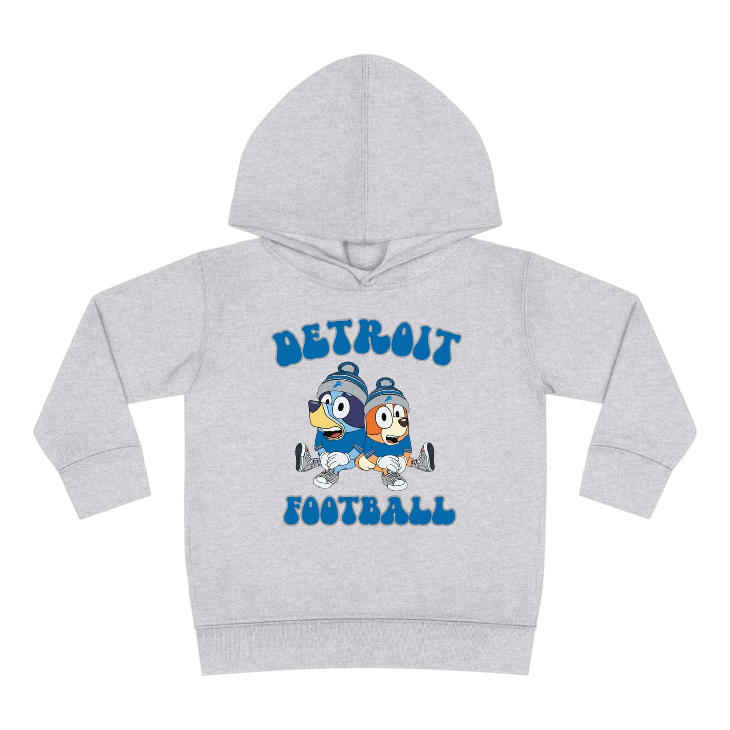 Toddler Bluey & Bingo Design Detroit Lions Football - Inspired Pullover Fleece Hoodie