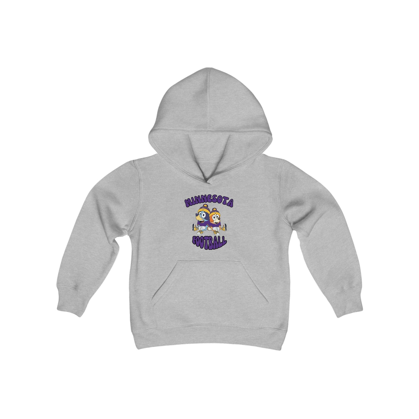 Youth Bluey & Bingo Design Vikings Football - Inspired Heavy Blend Hooded Sweatshirt