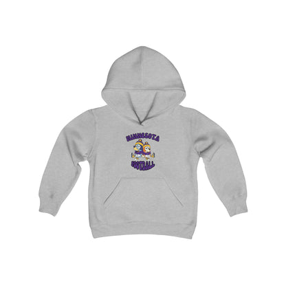 Youth Bluey & Bingo Design Vikings Football - Inspired Heavy Blend Hooded Sweatshirt