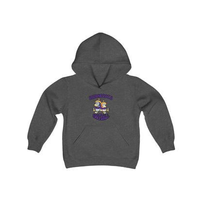 Youth Bluey & Bingo Design Vikings Football - Inspired Heavy Blend Hooded Sweatshirt