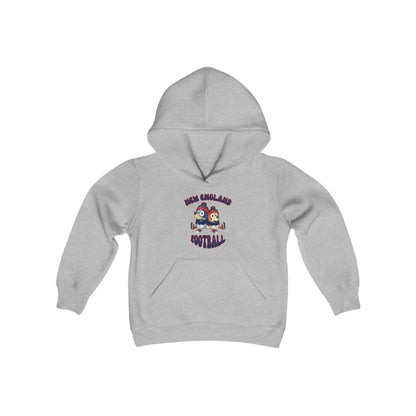 Youth Bluey & Bingo Design Patriots Football - Inspired Heavy Blend Hooded Sweatshirt