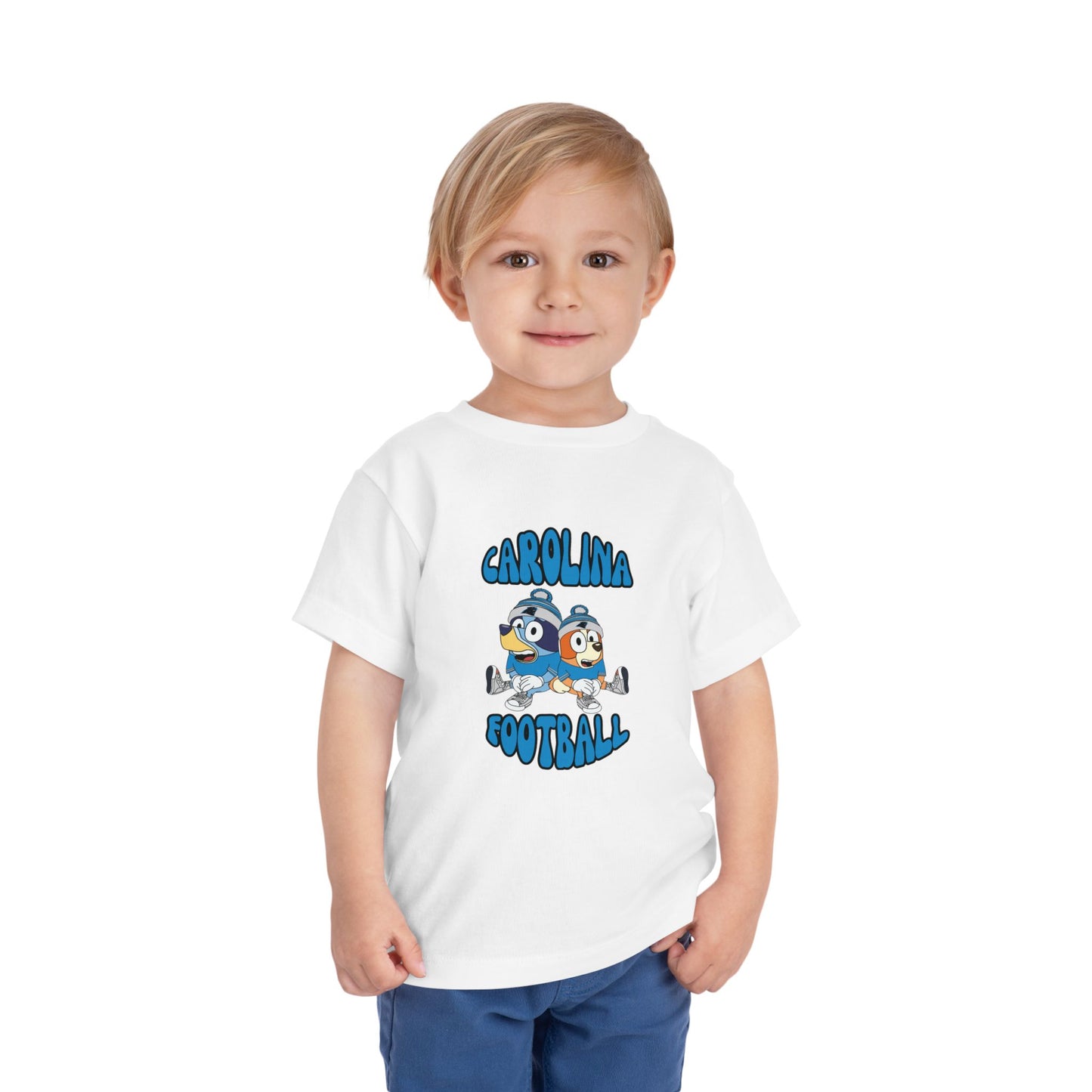 Toddler Tee - Bluey & Bingo Carolina Panthers Football T-Shirt