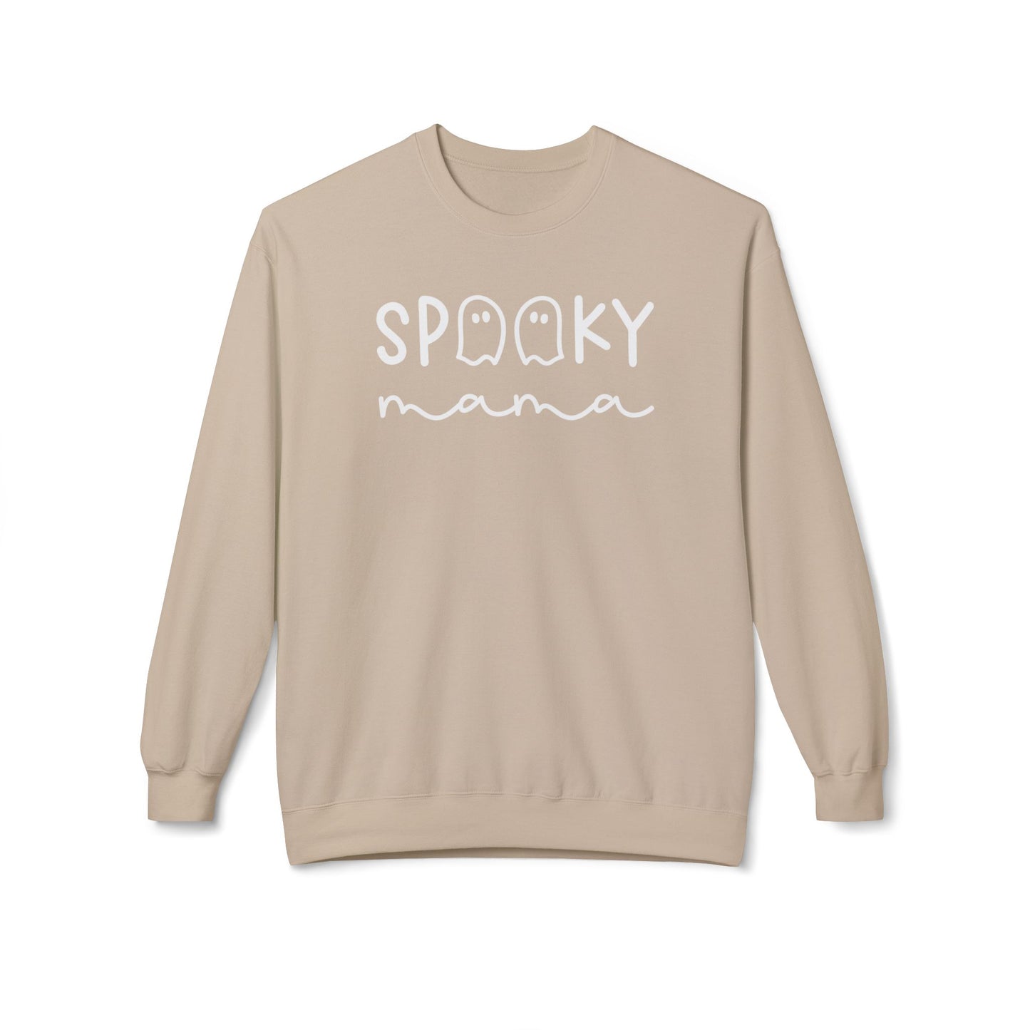 Halloween Trendy SPOOKY MAMA Crewneck Sweatshirt – Comfort & Style for Spooky Season