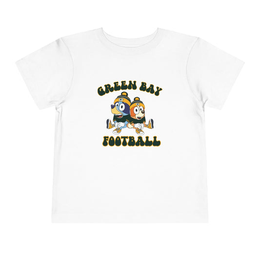 Toddler Bluey & Bingo Design Green Bay Football - Inspired T-Shirt