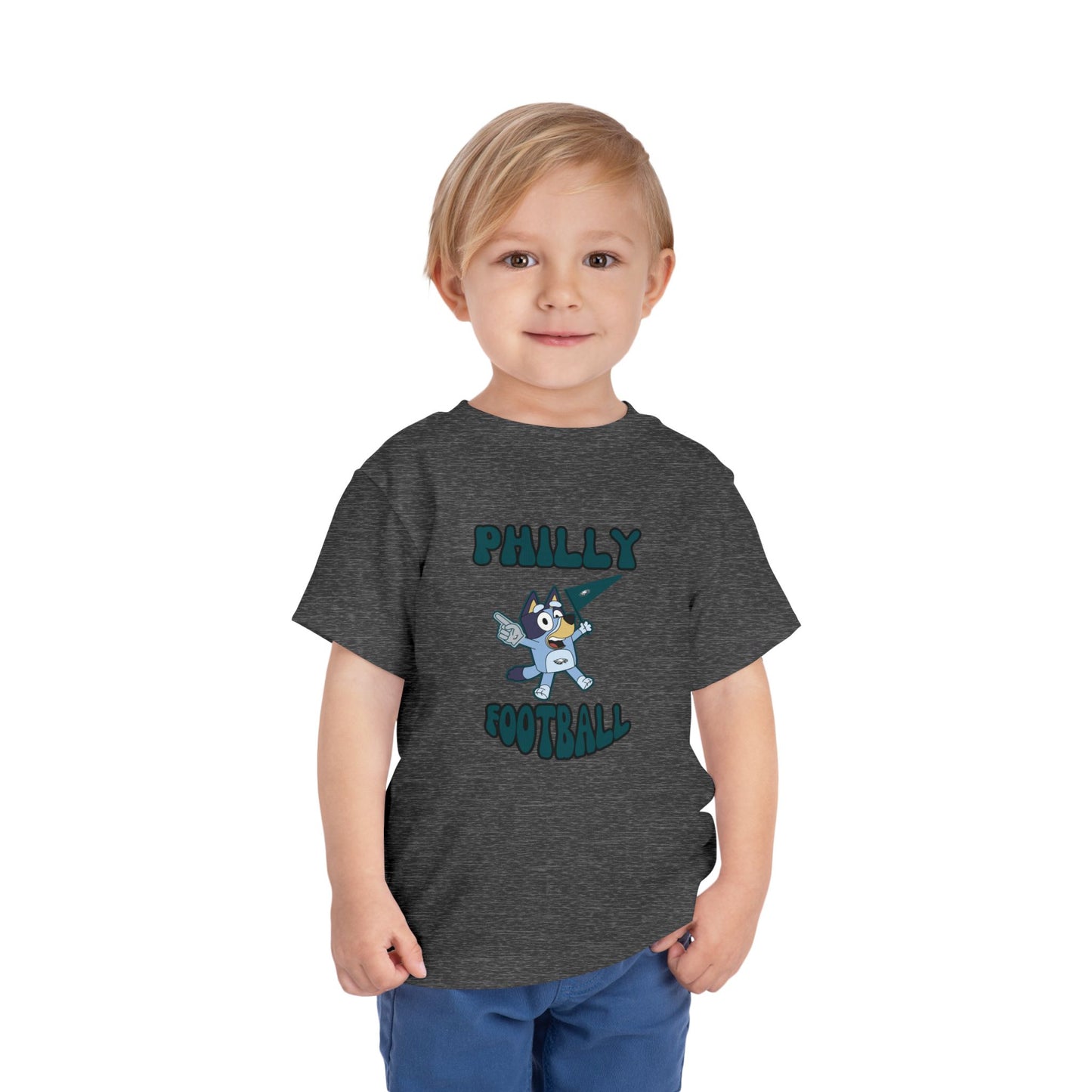 Toddler Bluey Design Philadelphia Eagles Football -Inspired T-Shirt