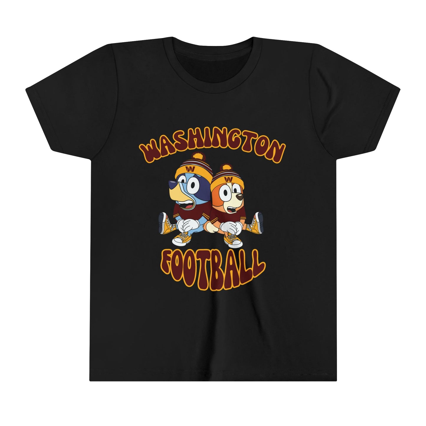 Youth Bluey & Bingo Design Commanders Football - Inspired T-Shirt