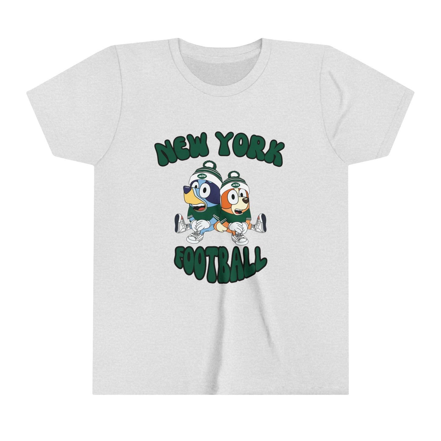 Youth Bluey & Bingo Design New York Jets Football - Inspired T-Shirt