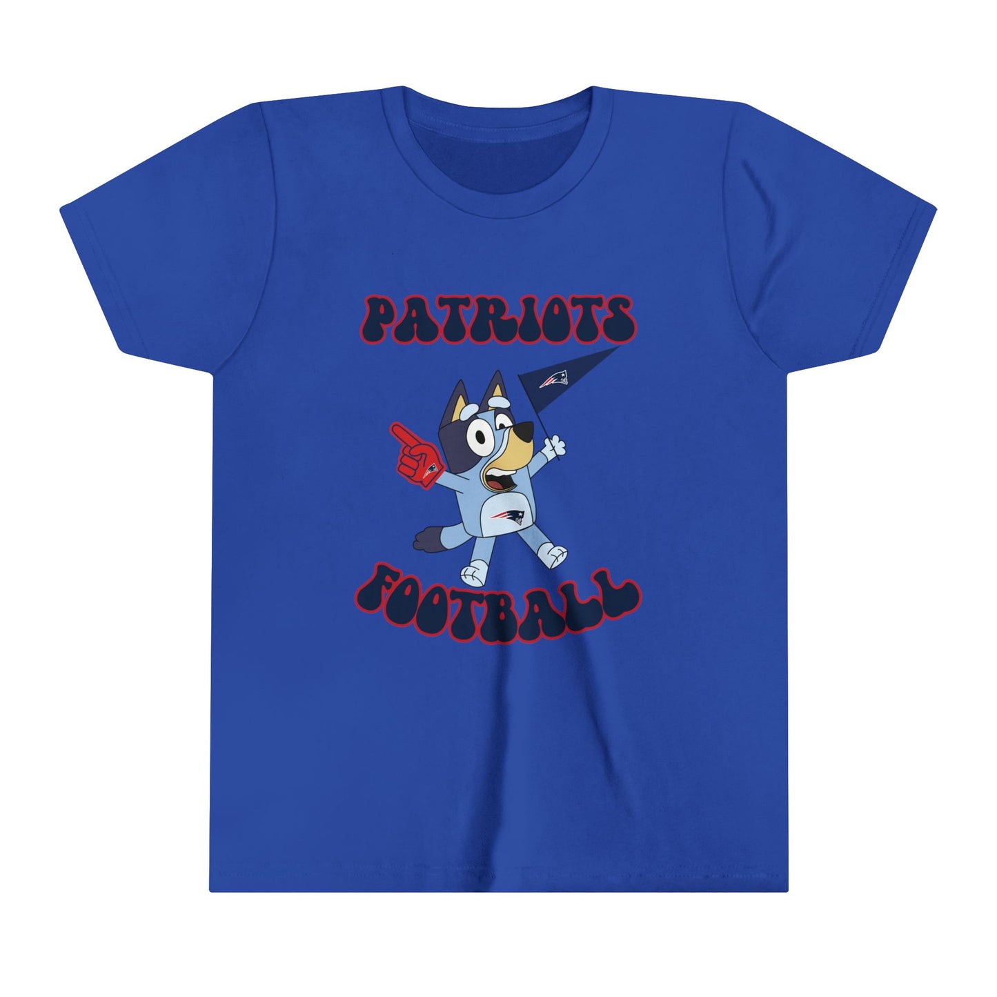 Youth Bluey Design Patriots Football-Inspired T-Shirt