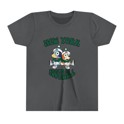 Youth Bluey & Bingo Design New York Jets Football - Inspired T-Shirt