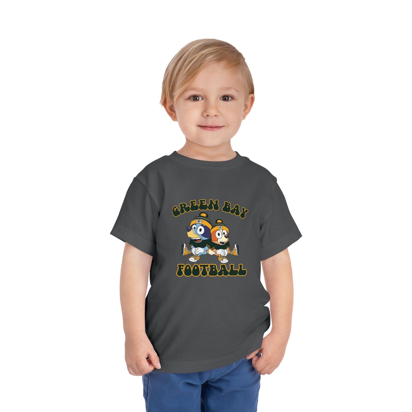 Toddler Bluey & Bingo Design Green Bay Football - Inspired T-Shirt