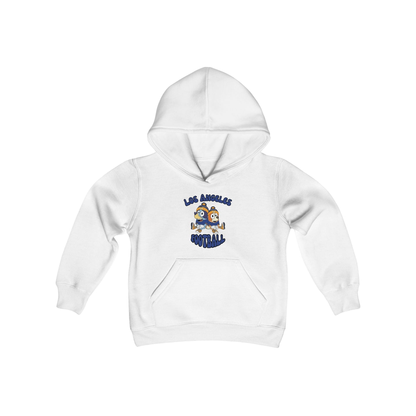 Youth Bluey & Bingo Design Rams Football - Inspired Heavy Blend Hooded Sweatshirt