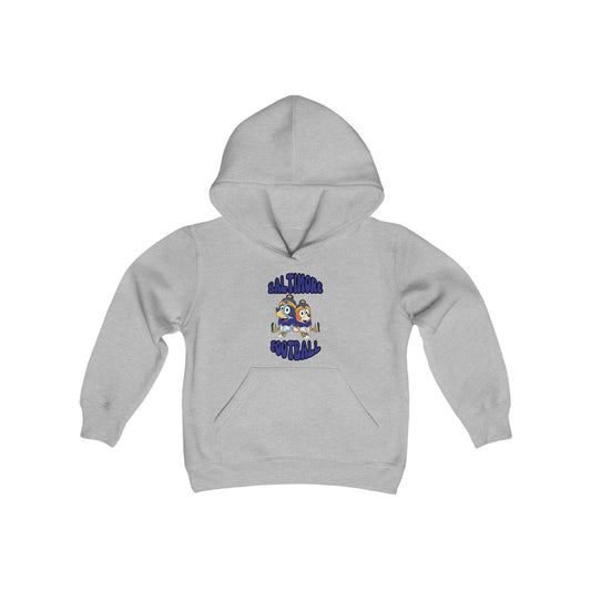 Youth Bluey & Bingo Design Ravens Football - Inspired Heavy Blend Hooded Sweatshirt