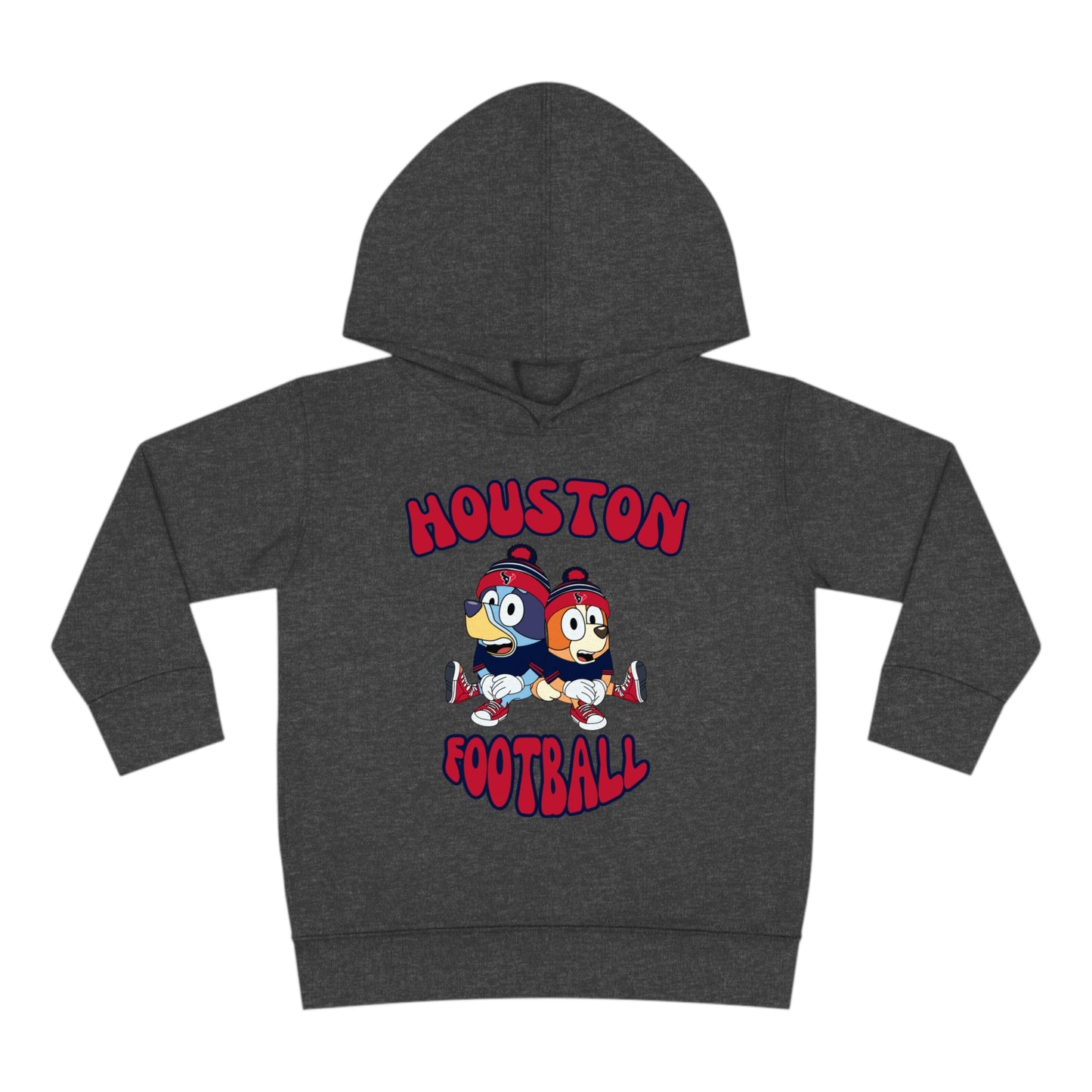 Toddler Bluey & Bingo Design Texans Football - Inspired Pullover Fleece Hoodie