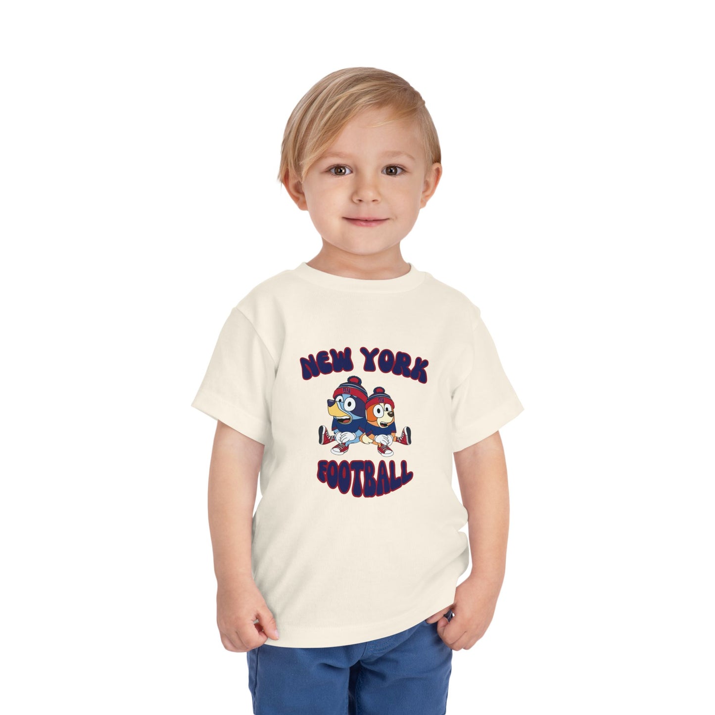 Toddler Bluey & Bingo Design New York Giants Football - Inspired T-Shirt