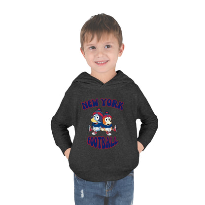 Toddler Bluey & Bingo Design New York Giants Football - Inspired Pullover Fleece Hoodie