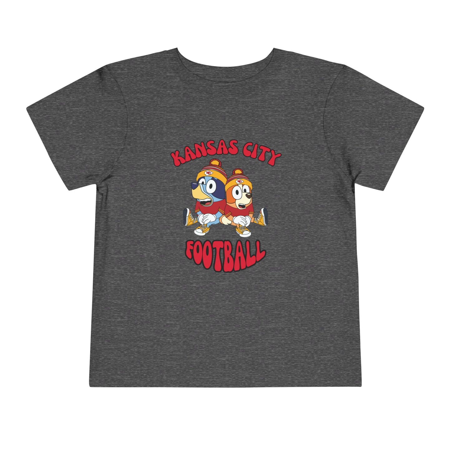 Toddler Bluey & Bingo Design Kansas City Chiefs Football - Inspired T-Shirt