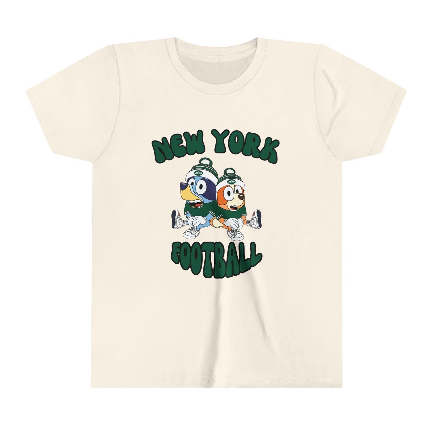 Youth Bluey & Bingo Design New York Jets Football - Inspired T-Shirt