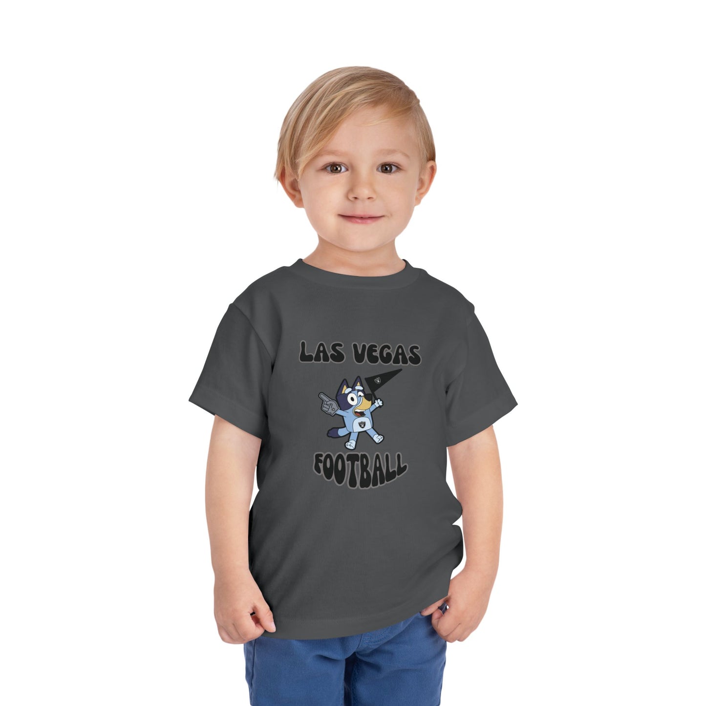 Toddler Bluey Design Las Vegas Raiders Football -Inspired T-Shirt