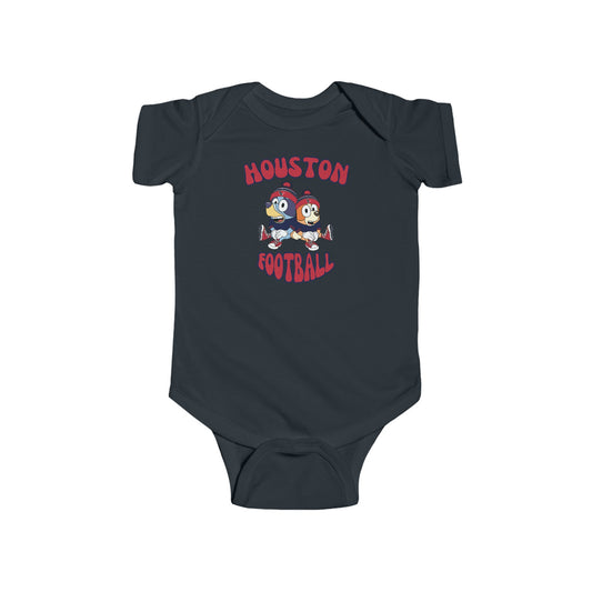 Infant Bluey & Bingo Design Texans Football - Inspired Onesie