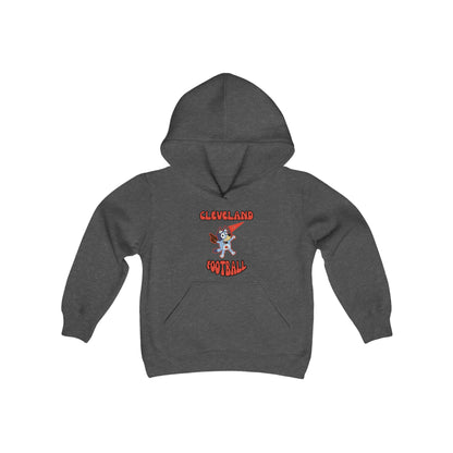 Youth Bluey Design Cleveland Browns Football - Inspired Hooded Sweatshirt