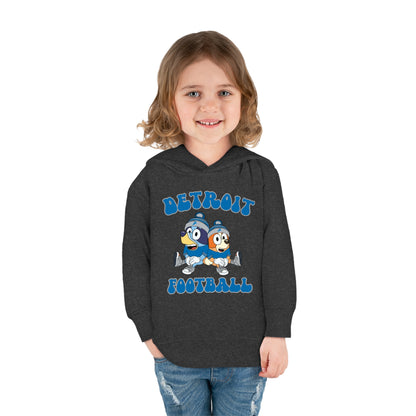 Toddler Bluey & Bingo Design Detroit Lions Football - Inspired Pullover Fleece Hoodie