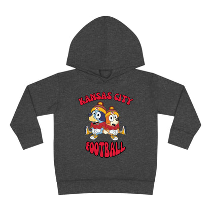 Toddler Bluey & Bingo Design Kansas City Chiefs Football - Inspired Pullover Fleece Hoodie