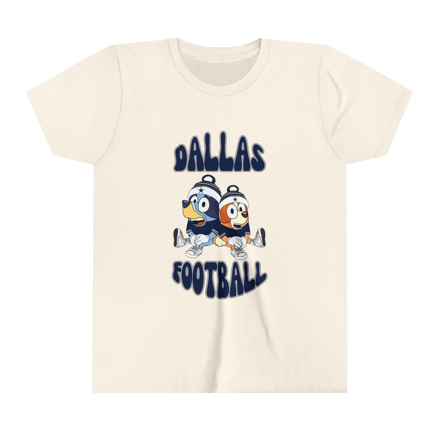 Youth Bluey & Bingo Design Dallas Football - Inspired T-Shirt