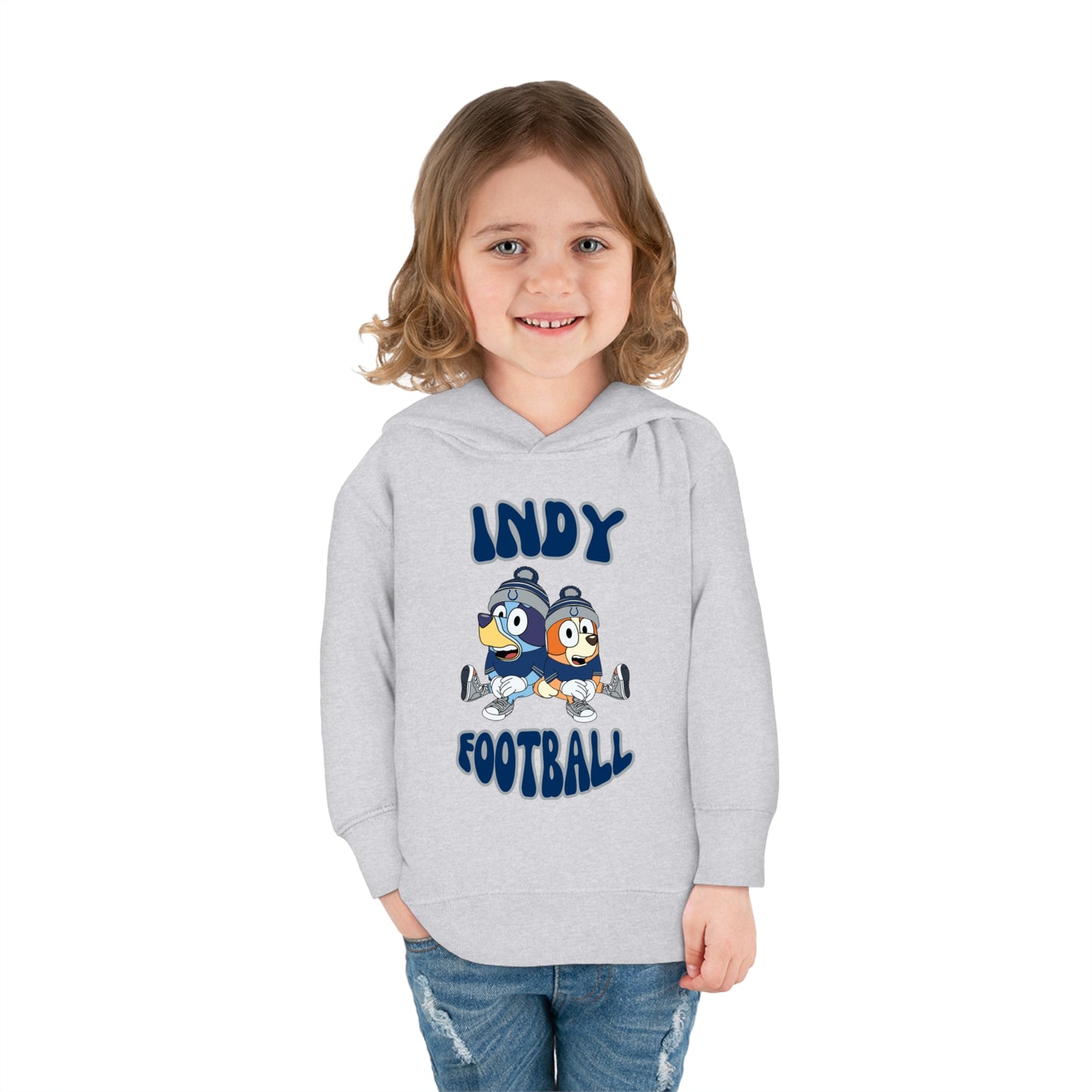 Toddler Bluey & Bingo Design Colts Football - Inspired Pullover Fleece Hoodie