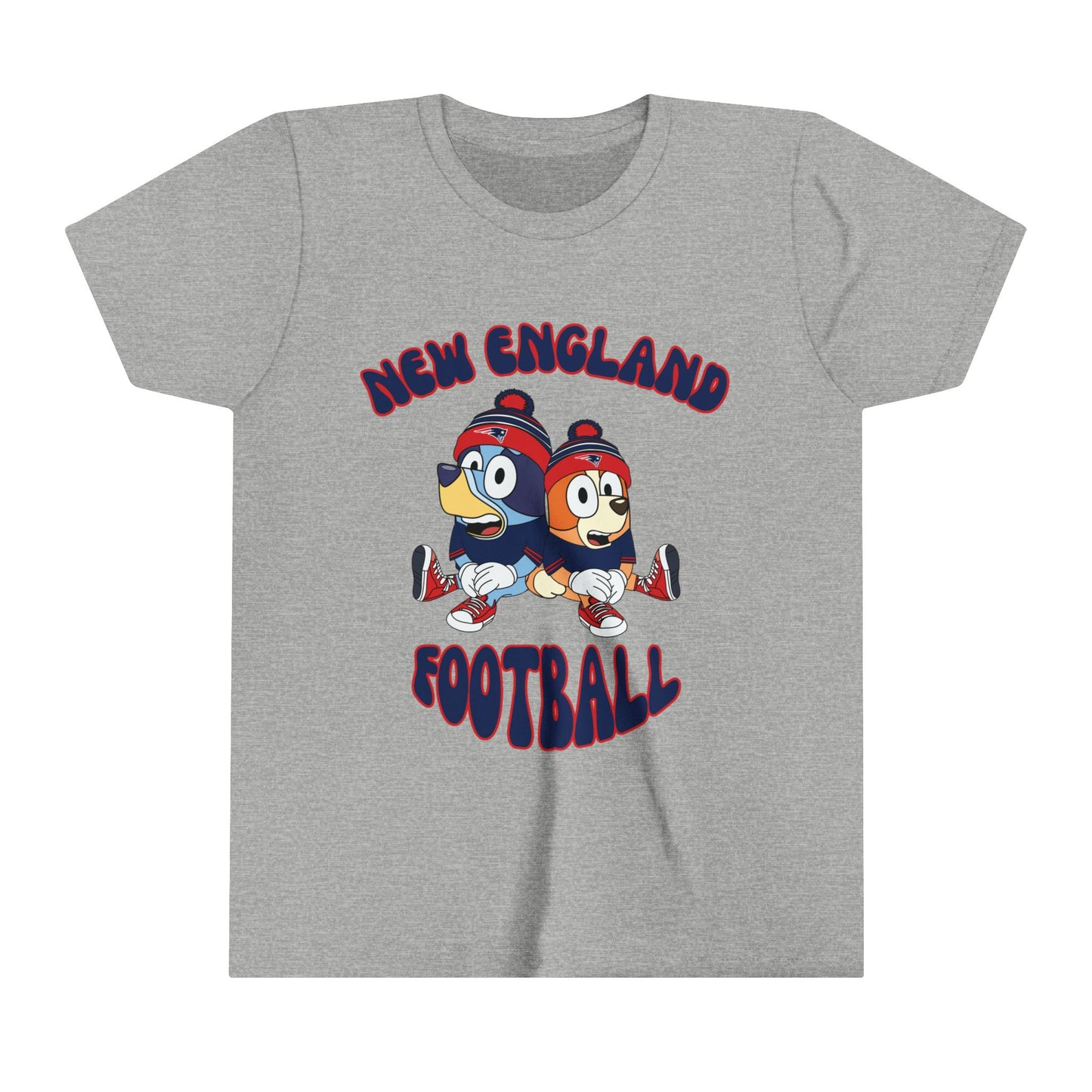 Youth Bluey & Bingo Design Patriots Football - Inspired T-Shirt