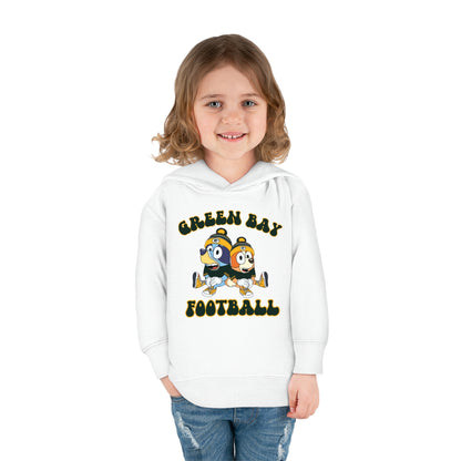 Toddler Bluey & Bingo Design Green Bay Football - Inspired Pullover Fleece Hoodie