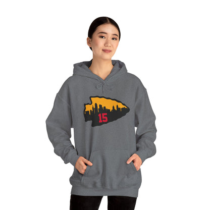 Unisex Kansas City 15 Mahomes Hoodie -  Heavy Blend