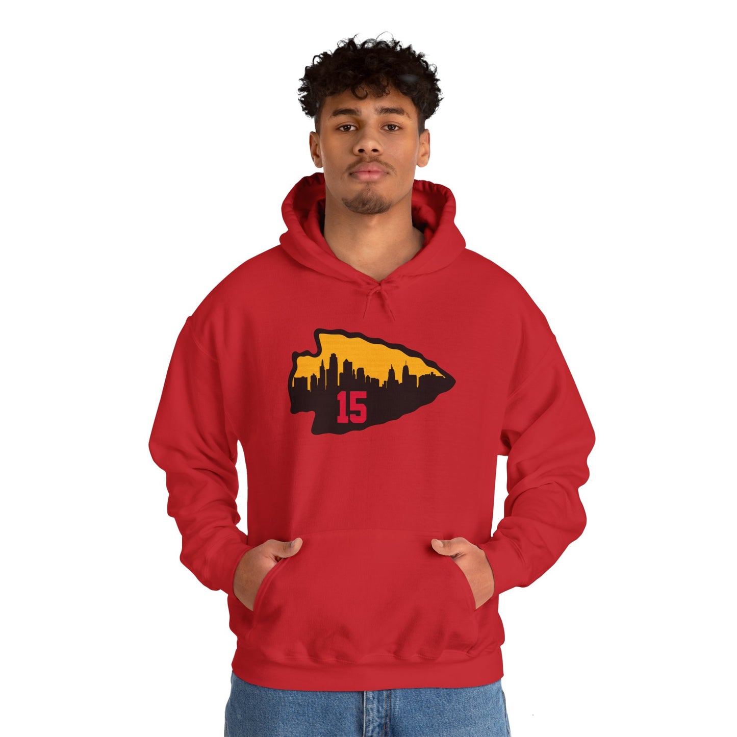 Unisex Kansas City 15 Mahomes Hoodie -  Heavy Blend