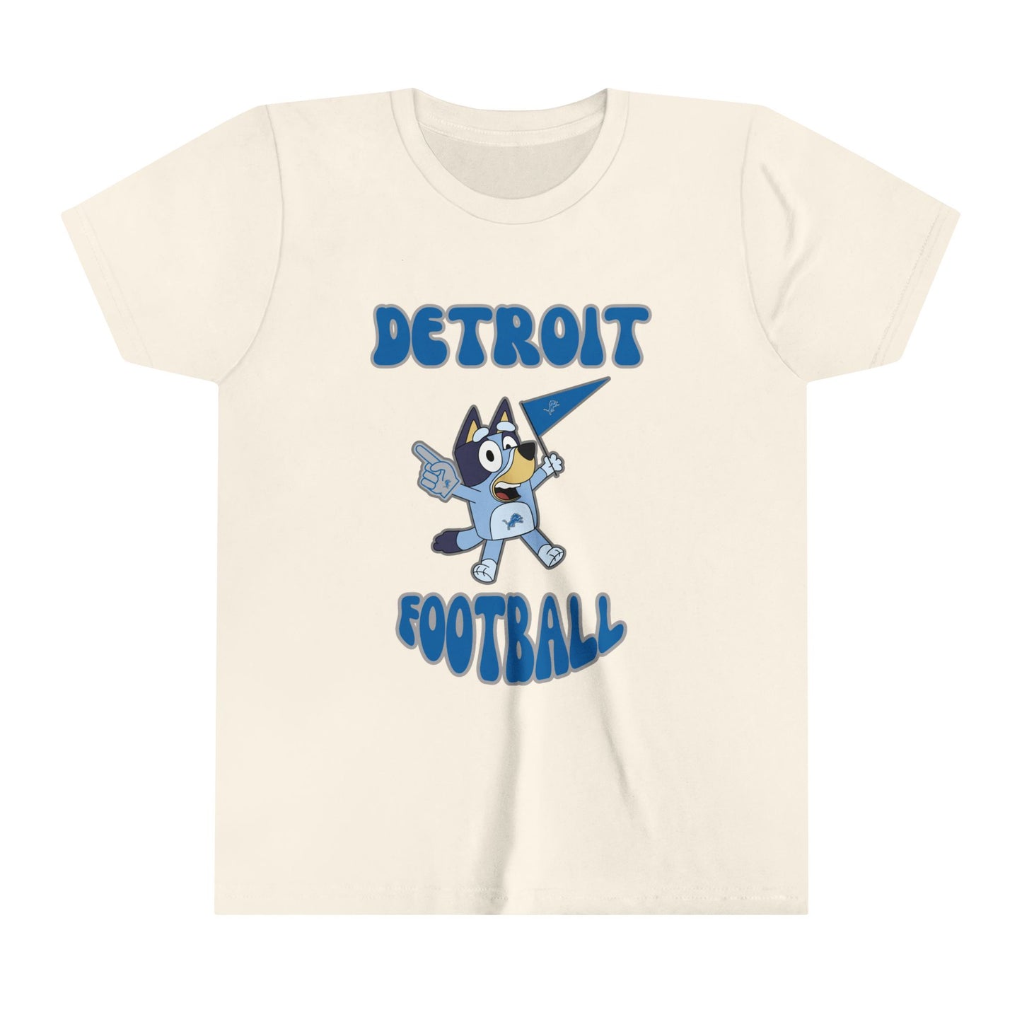 Youth Bluey Design Detroit Lions Football -Inspired T-Shirt