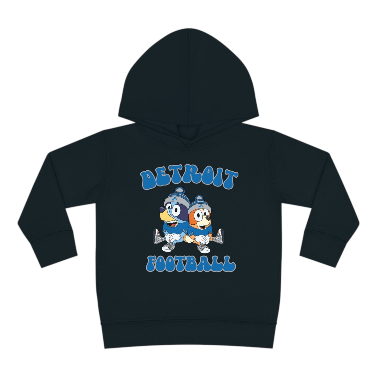 Toddler Bluey & Bingo Design Detroit Lions Football - Inspired Pullover Fleece Hoodie