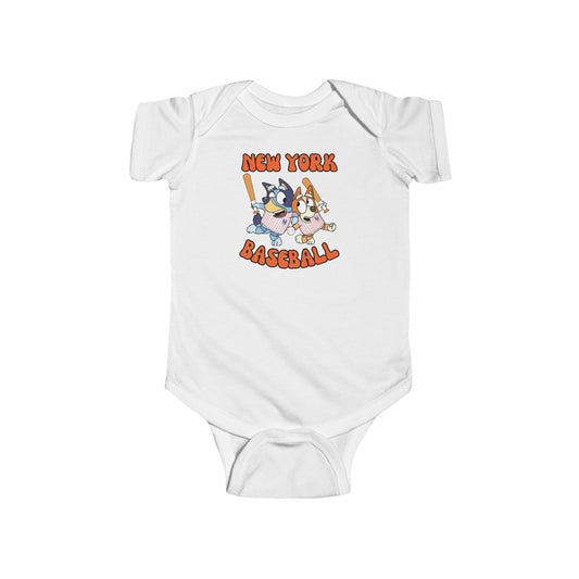 Infant  Bluey Design NY Mets - Inspired Bodysuit