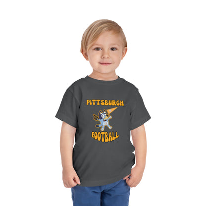 Toddler Bluey Design Pittsburgh Steelers Football -Inspired T-Shirt