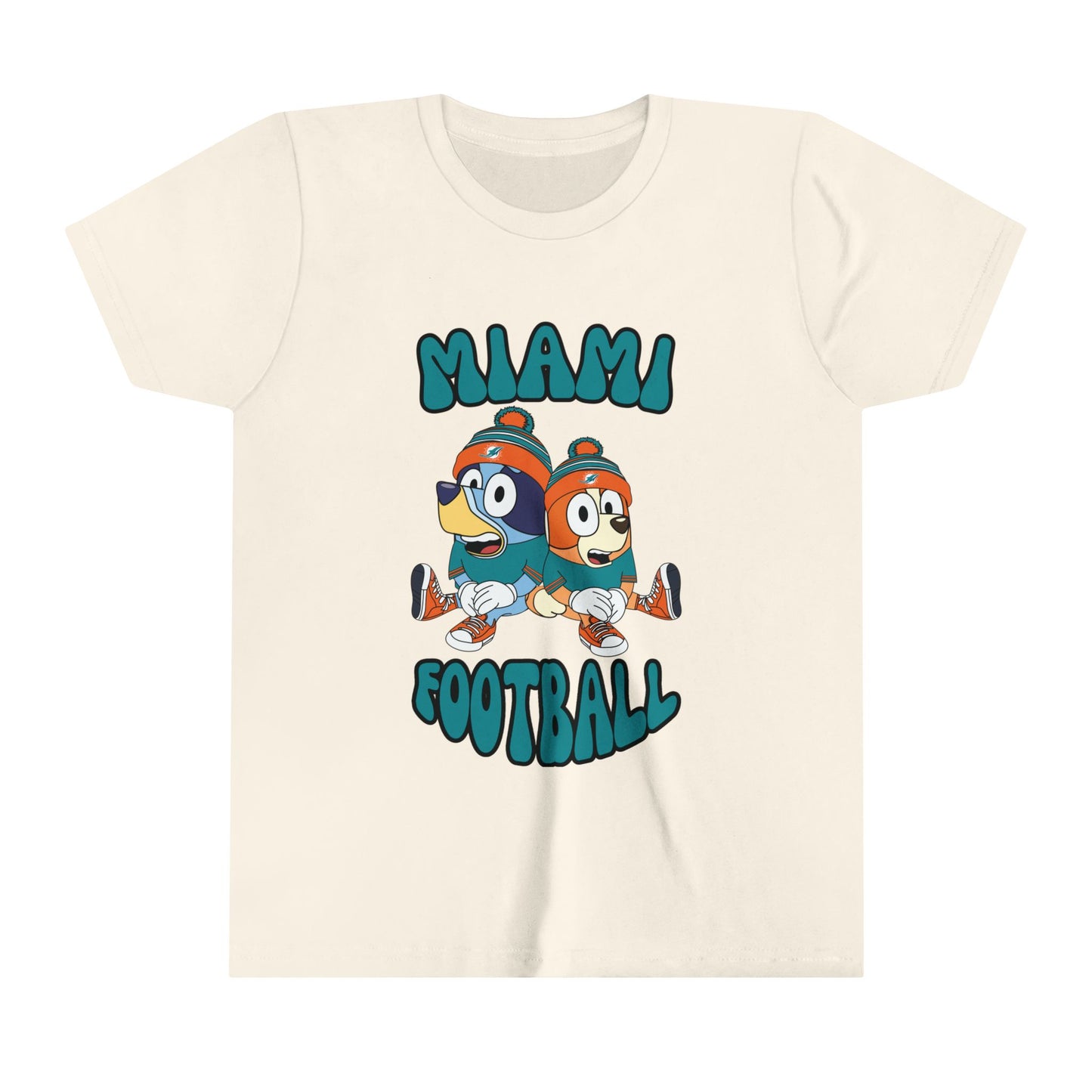 Youth Bluey & Bingo Design Dolphins Football - Inspired T-Shirt