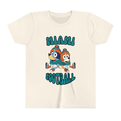 Youth Bluey & Bingo Design Dolphins Football - Inspired T-Shirt