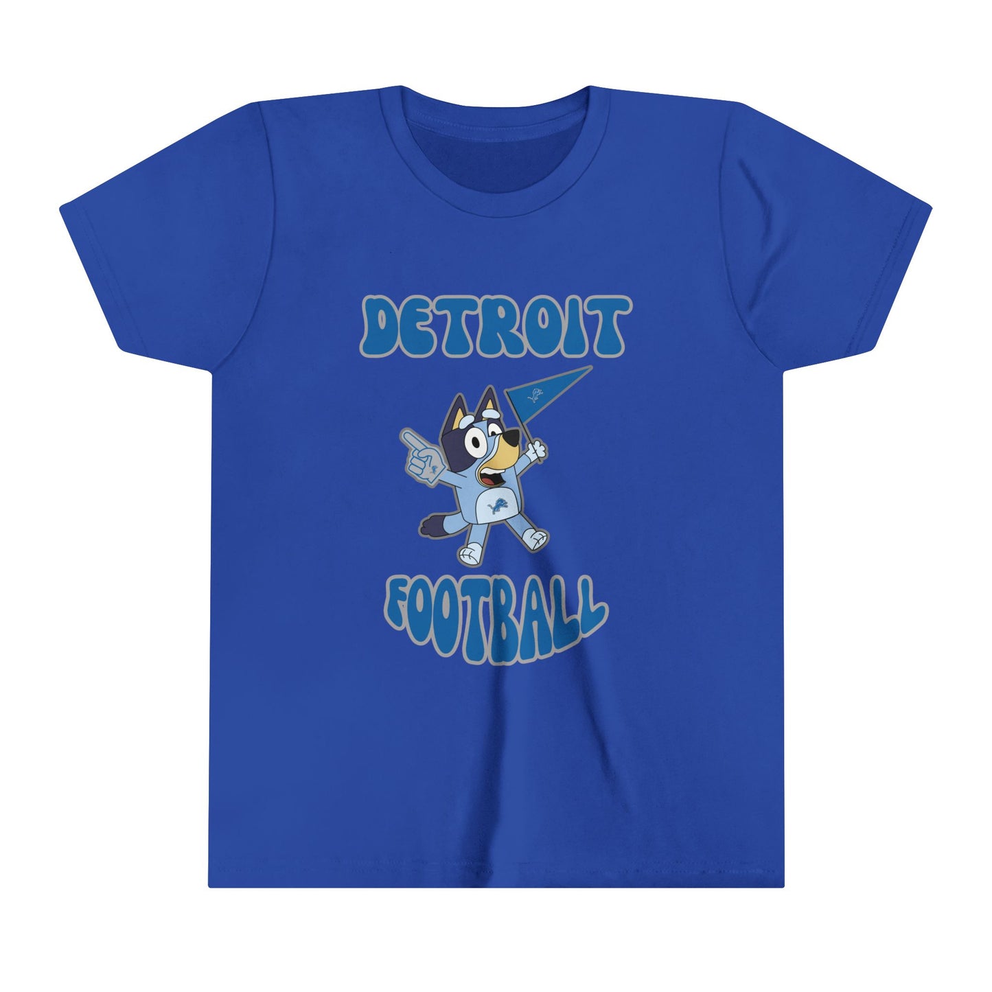 Youth Bluey Design Detroit Lions Football -Inspired T-Shirt