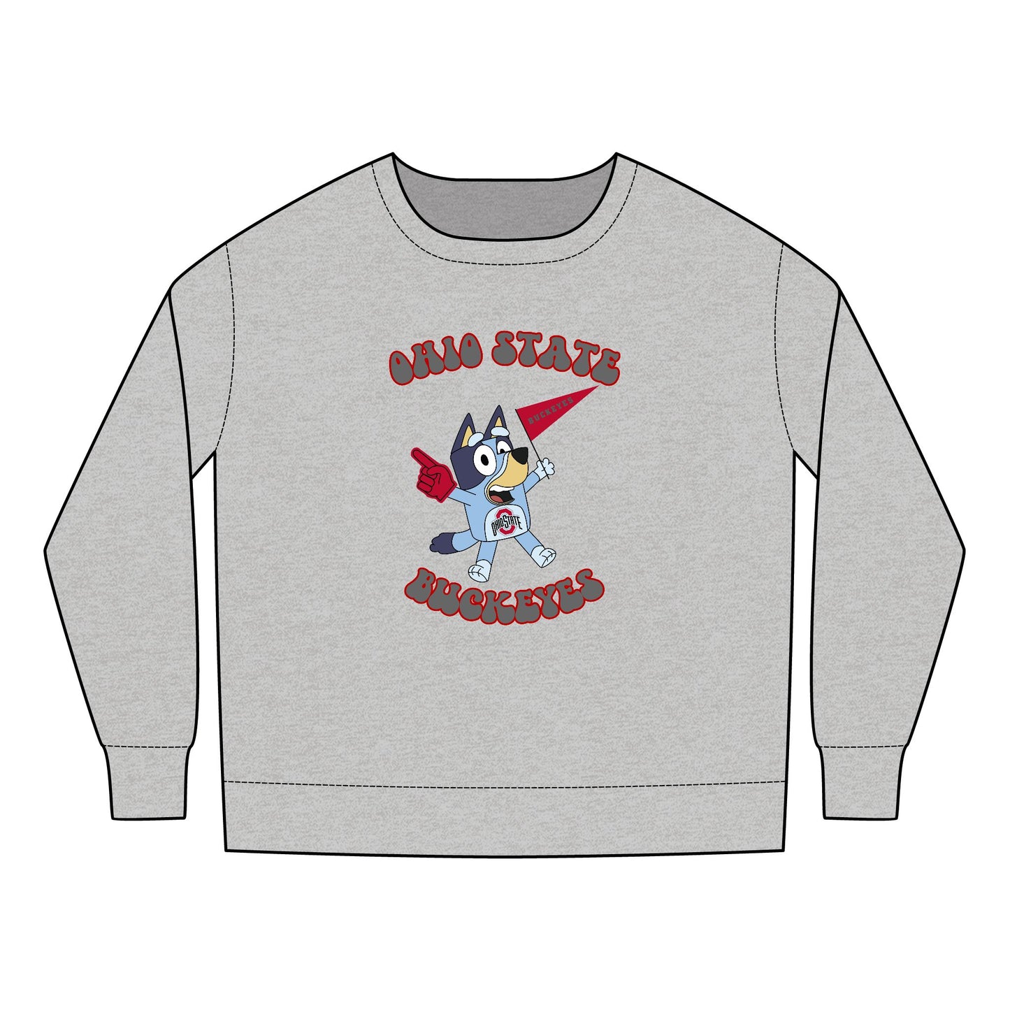 Toddler Bluey Ohio State Football  Crewneck Sweatshirt