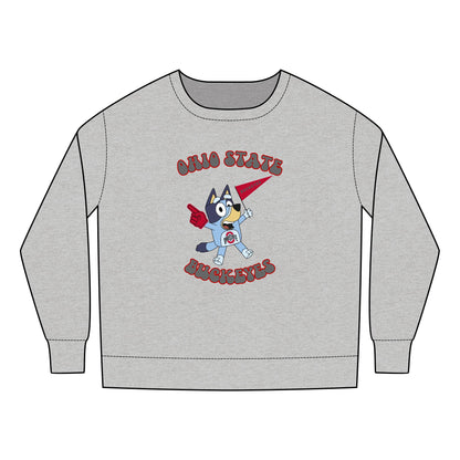 Toddler Bluey Ohio State Football  Crewneck Sweatshirt