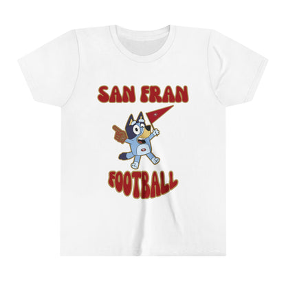 Youth Bluey Design San Francisco 49ers Football -Inspired T-Shirt