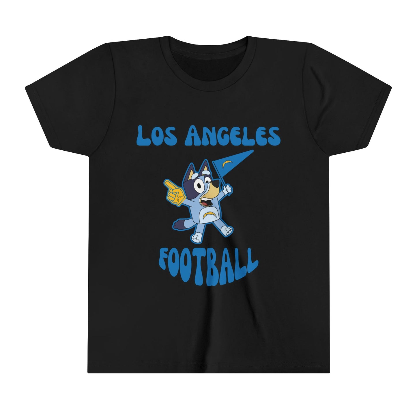 Youth Bluey Design Las Angeles Chargers Football -Inspired T-Shirt