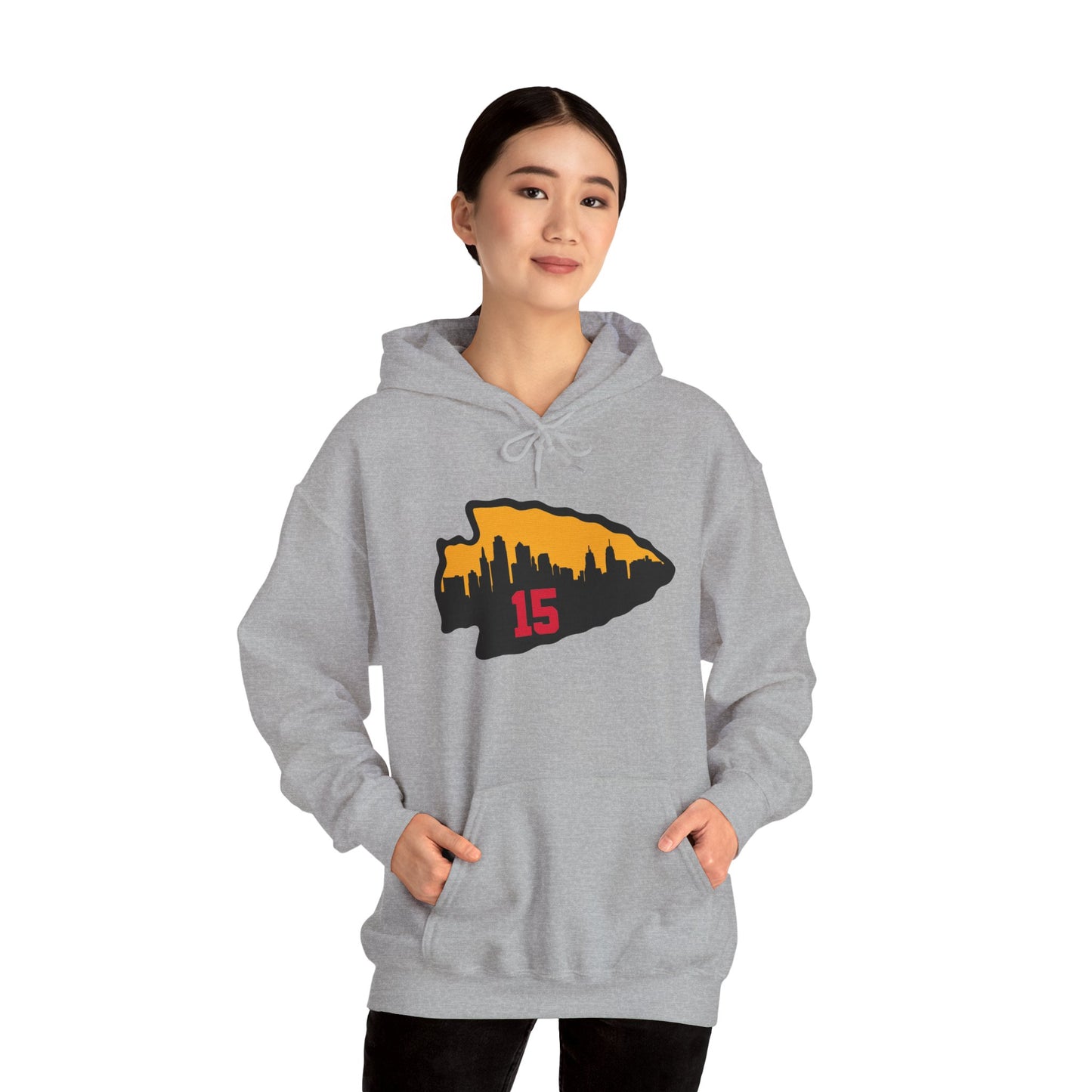 Unisex Kansas City 15 Mahomes Hoodie -  Heavy Blend