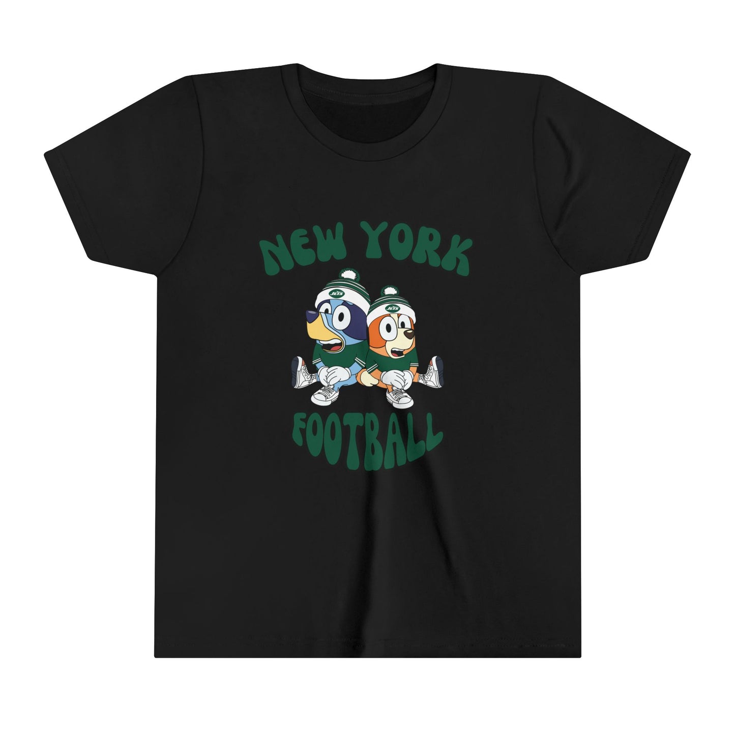 Youth Bluey & Bingo Design New York Jets Football - Inspired T-Shirt