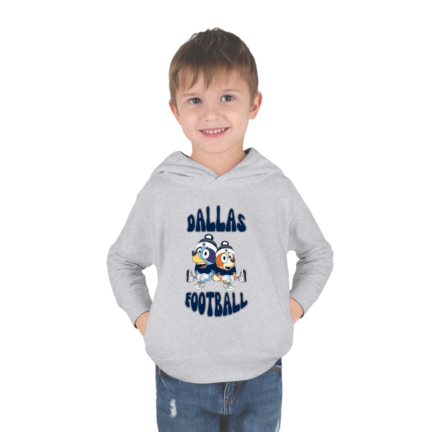 Toddler Bluey & Bingo Design Dallas Football - Inspired Pullover Fleece Hoodie