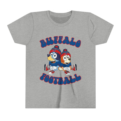 Youth Bluey & Bingo Design Bills Football - Inspired T-Shirt